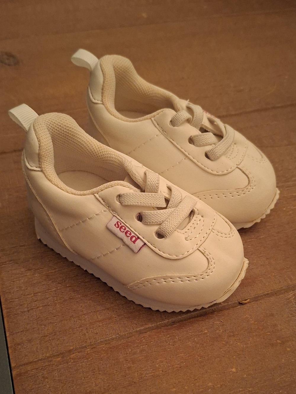 Seed Classic White Retro-style Lace-up Baby Sneakers (3-6 Months)